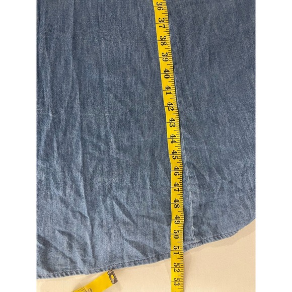 Old Navy Puff Sleeve Chambray Denim Dress XXL Prairie Western Cottage Cowgirl - Picture 13 of 13
